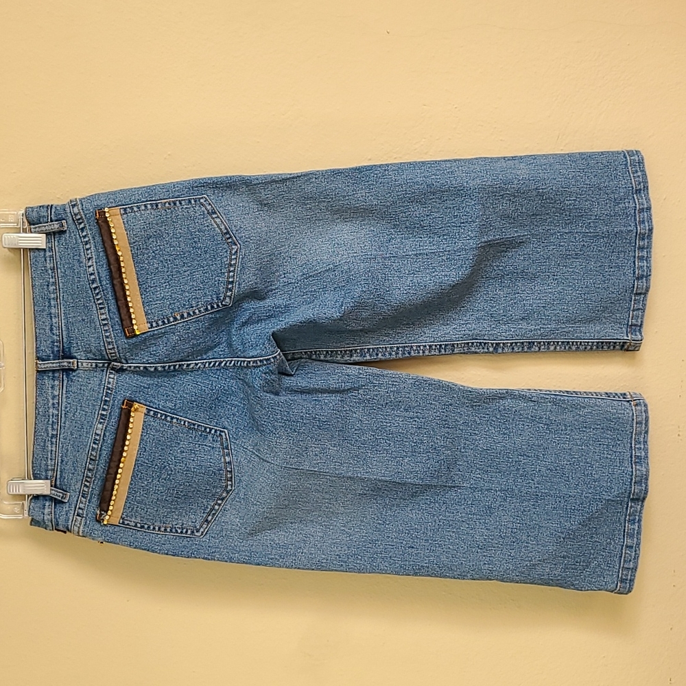 8 90s Y2K Wide leg capri jeans Very Vera embellished